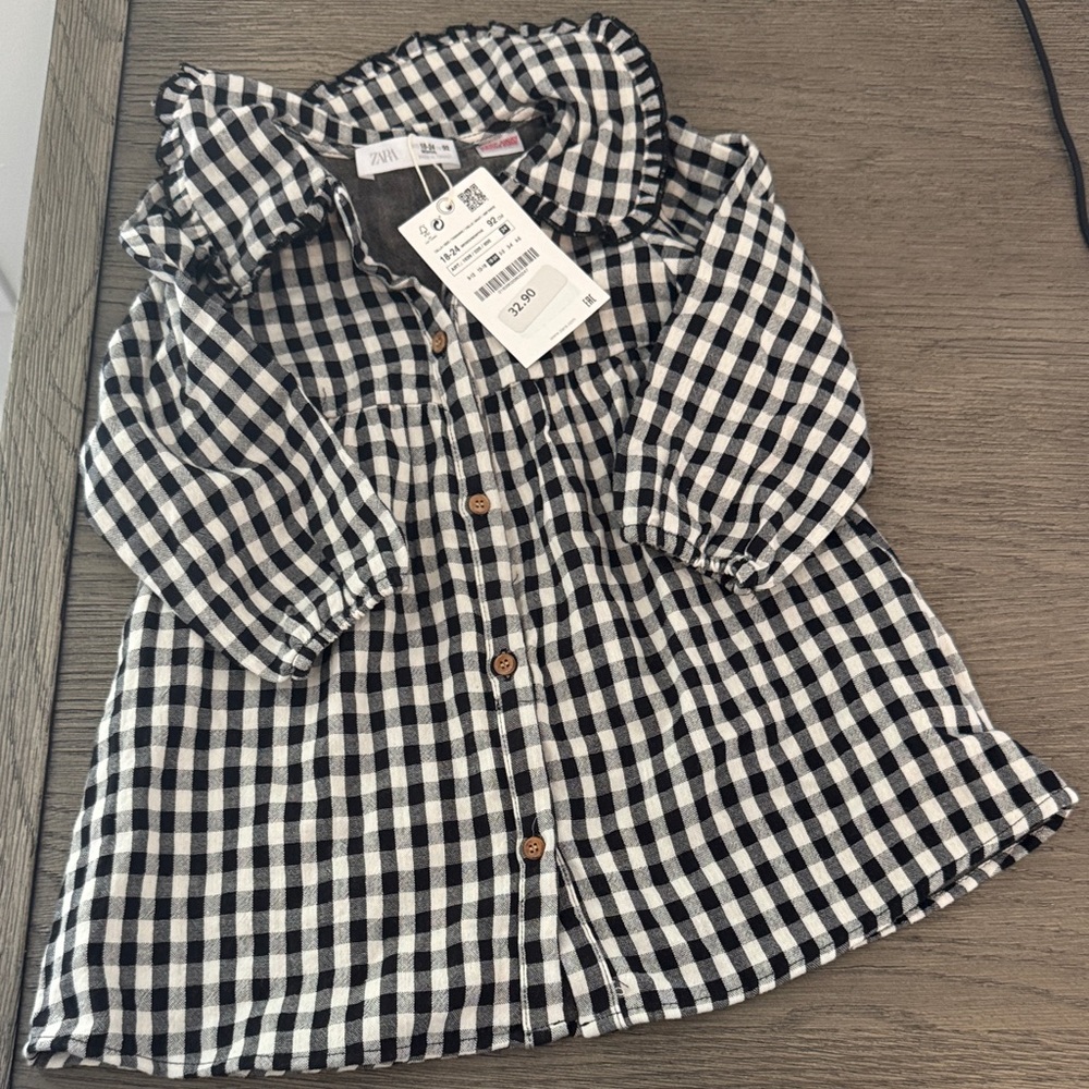 Zara Kids Gingham Button Down Shirt